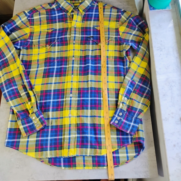 Vtg Polo Country Ralph Lauren Plaid Flannel Shirt Snap Button Mens Size Medium - Picture 11 of 13